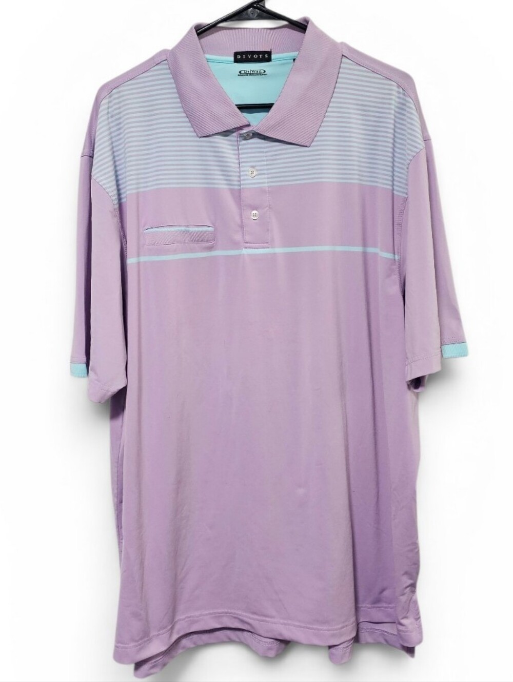 Divots DriWay Performance Polo Men's Pink & Purple Size XL
